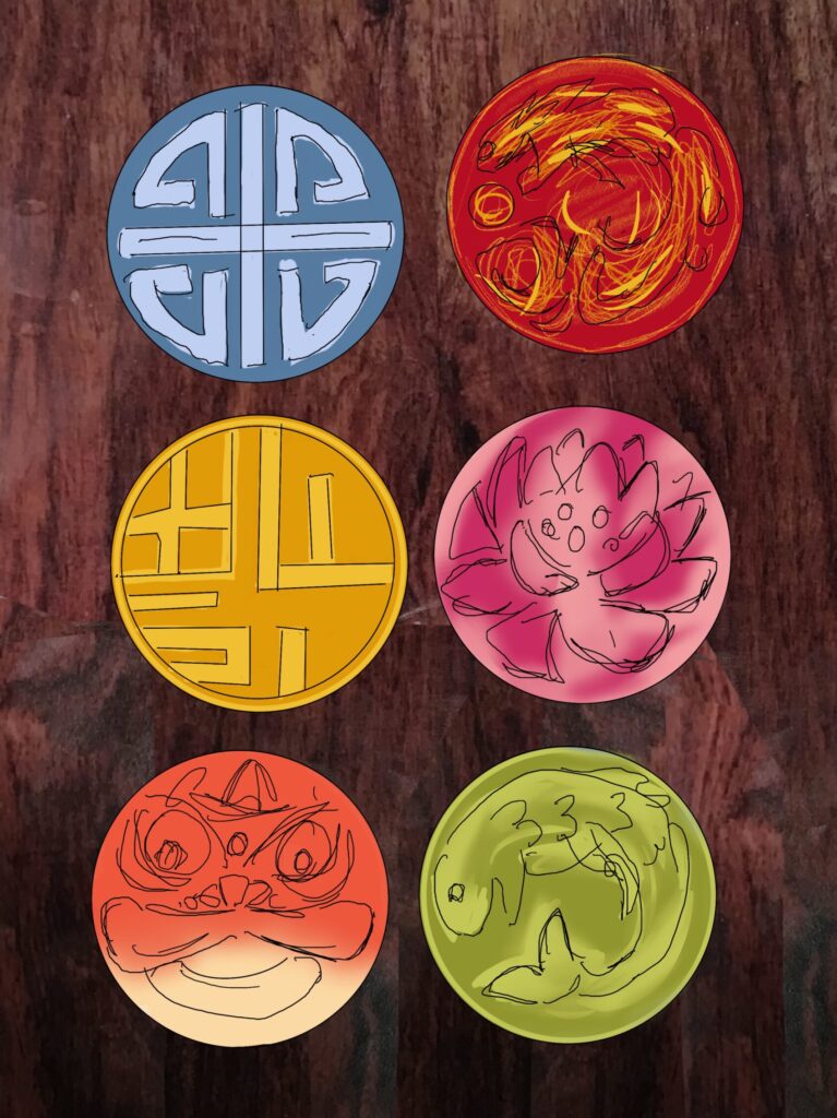 Rough sketch and colour choices
