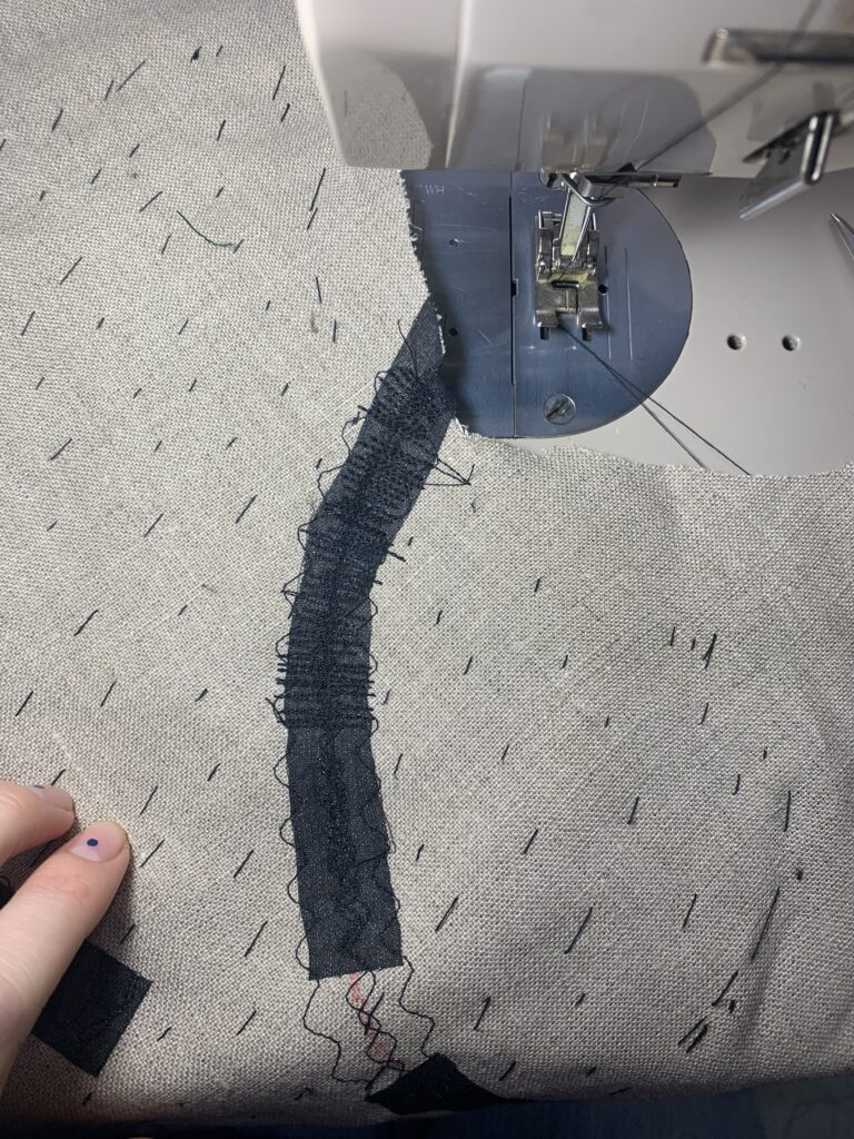 Sewing up all the chest dart
