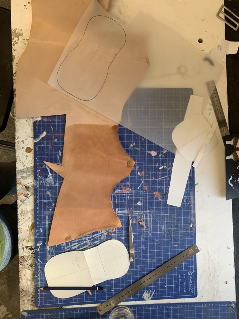 Cutting pieces from the hide